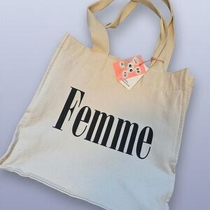 Femme Canvas Tote Bag Main Character Graphic Natural Cotton Shopper Bag